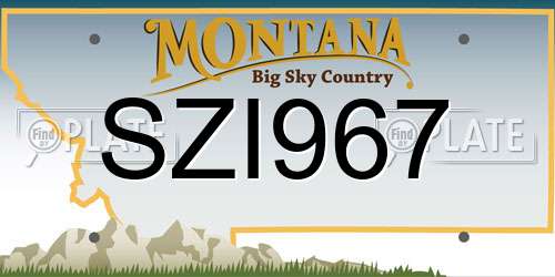 SZI967 Montana License Plate