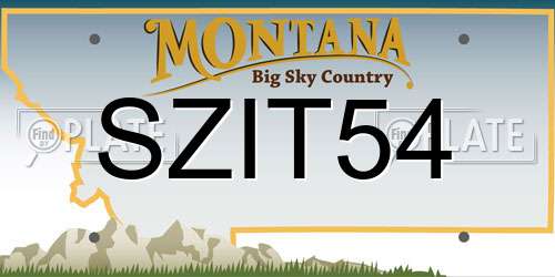 SZIT54 Montana License Plate
