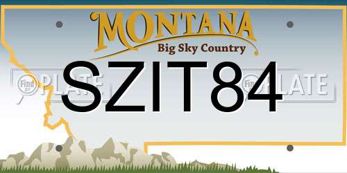 SZIT84 Montana License Plate