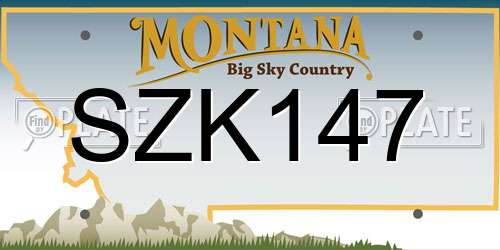 SZK147 Montana License Plate