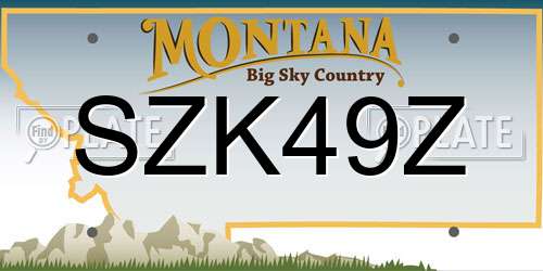 SZK49Z Montana License Plate