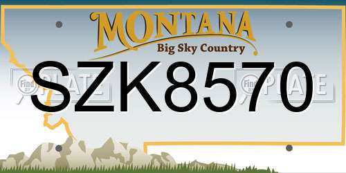 SZK8570 Montana License Plate