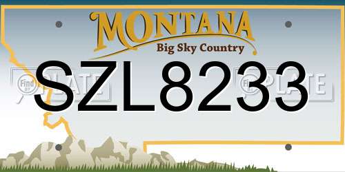 SZL8233 Montana License Plate