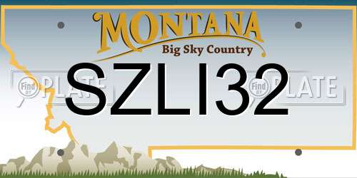 SZLI32 Montana License Plate