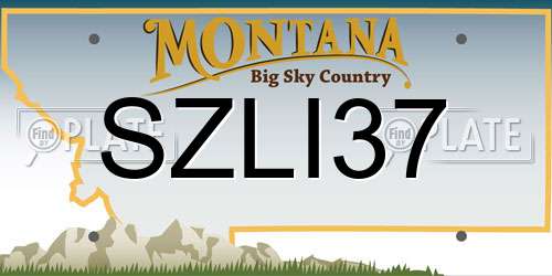 SZLI37 Montana License Plate