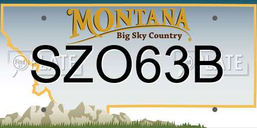 SZO63B Montana License Plate