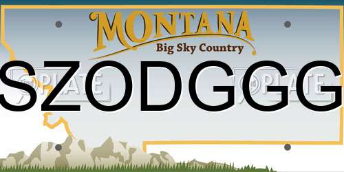 SZODGGG Montana License Plate