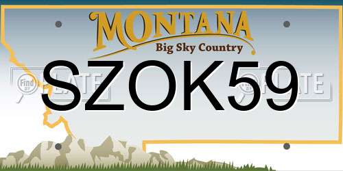 SZOK59 Montana License Plate