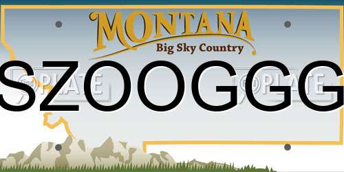 SZOOGGG Montana License Plate