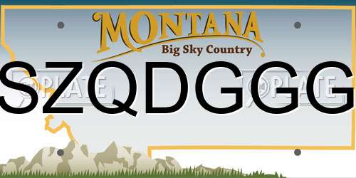 SZQDGGG Montana License Plate