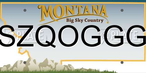 SZQOGGG Montana License Plate