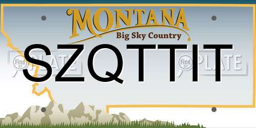 SZQTTIT Montana License Plate