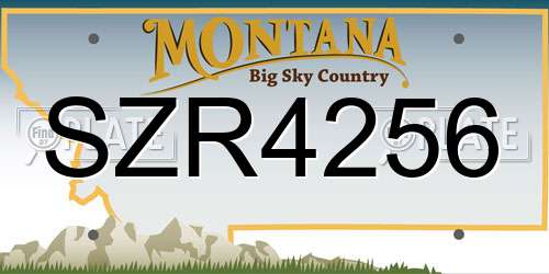 SZR4256 Montana License Plate