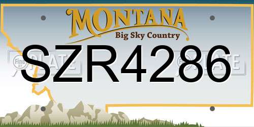 SZR4286 Montana License Plate