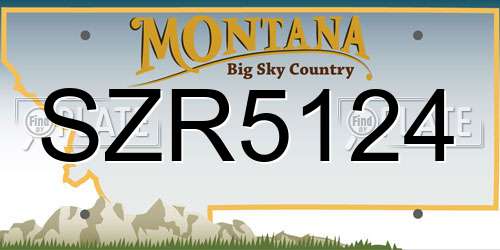 SZR5124 Montana License Plate