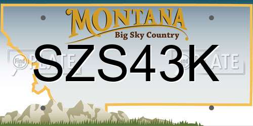 SZS43K Montana License Plate