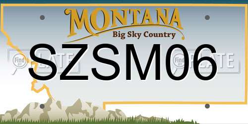 SZSM06 Montana License Plate