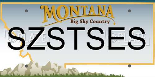SZSTSES Montana License Plate