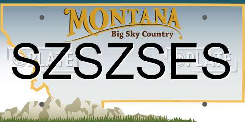 SZSZSES Montana License Plate