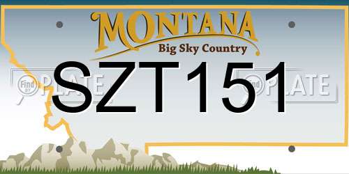 SZT151 Montana License Plate
