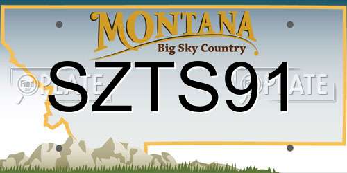 SZTS91 Montana License Plate