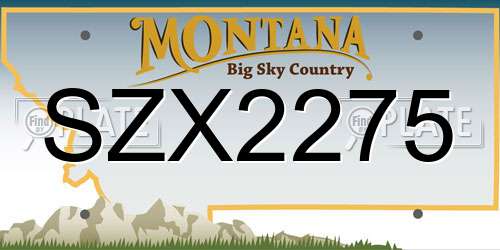 SZX2275 Montana License Plate