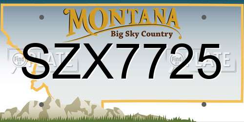 SZX7725 Montana License Plate