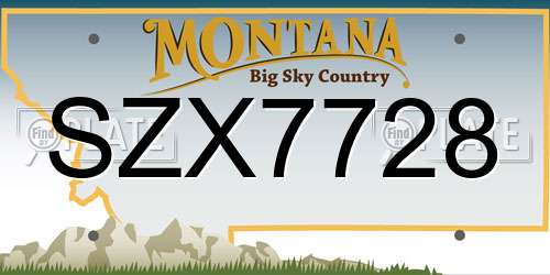 SZX7728 Montana License Plate