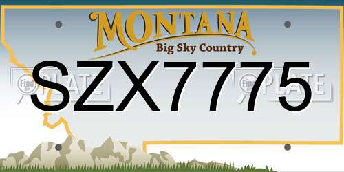 SZX7775 Montana License Plate