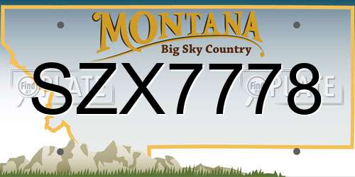 SZX7778 Montana License Plate