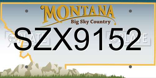 SZX9152 Montana License Plate