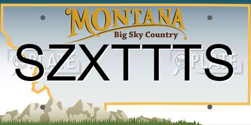 SZXTTTS Montana License Plate