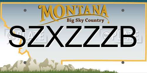 SZXZZZB Montana License Plate