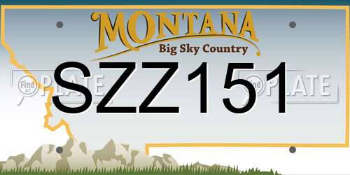 SZZ151 Montana License Plate