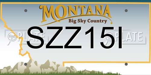 SZZ15I Montana License Plate