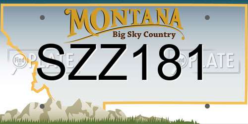 SZZ181 Montana License Plate