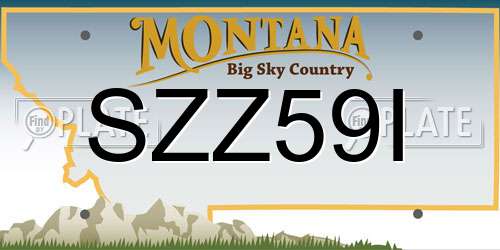 SZZ59I Montana License Plate