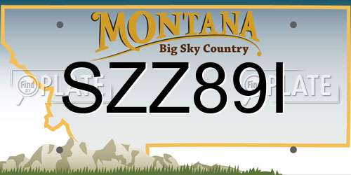 SZZ89I Montana License Plate