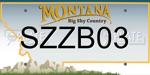 SZZB03 Montana License Plate