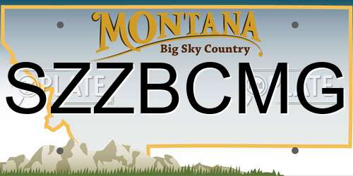 SZZBCMG Montana License Plate