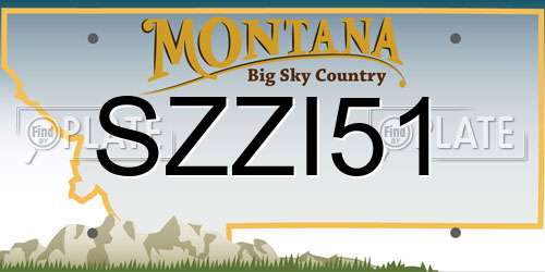 SZZI51 Montana License Plate