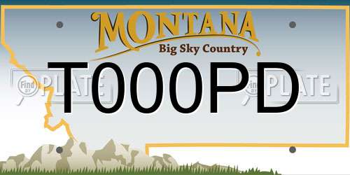 T000PD Montana License Plate