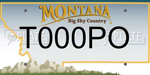 T000PO Montana License Plate