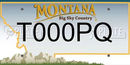 T000PQ Montana License Plate