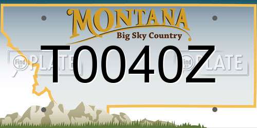 T0040Z Montana License Plate