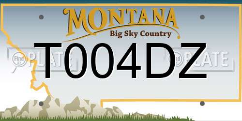 T004DZ Montana License Plate