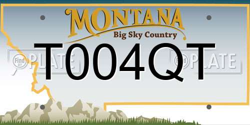 T004QT Montana License Plate