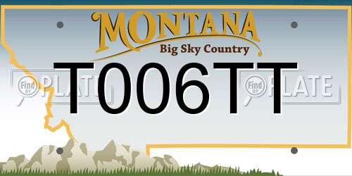 T006TT Montana License Plate