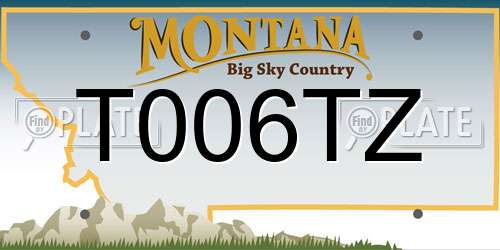T006TZ Montana License Plate