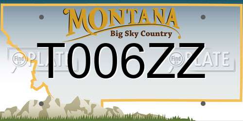 T006ZZ Montana License Plate